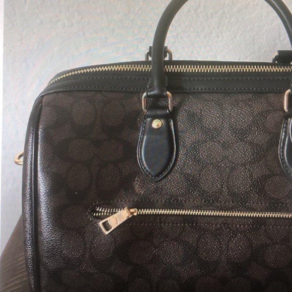 Coach Rowan Large Satchel Bag In Signature Canvas walnut black - Picture 3 of 6